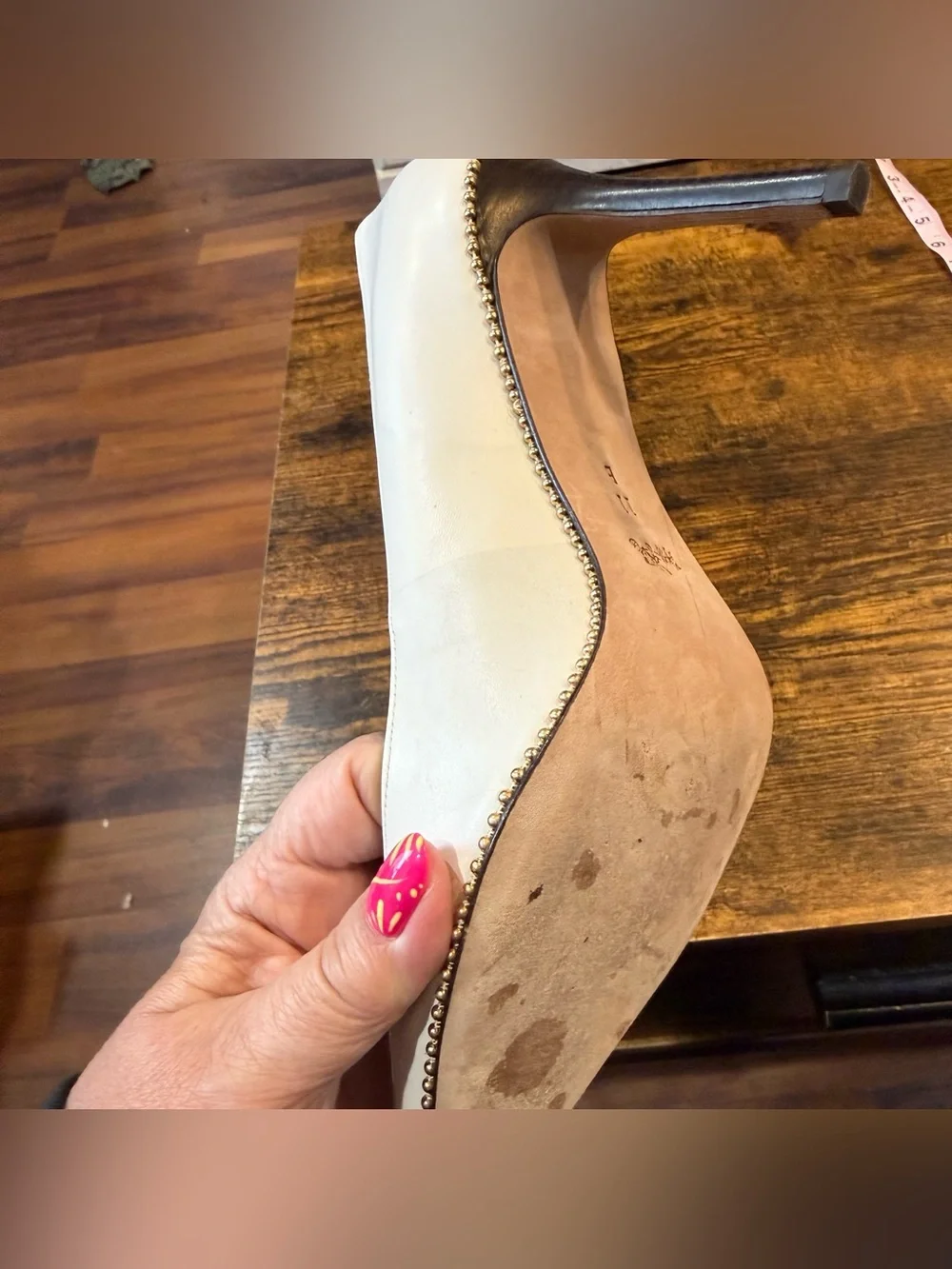 Coach Tamera Right Shoe Only Size 11B Ivory Leather Pointed Toe Stiletto Pump